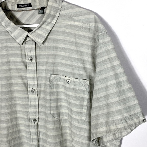 Toad & Co Men's Wonderer Shirt Sleeve Striped Gray Shirt size XXL - Picture 6 of 9